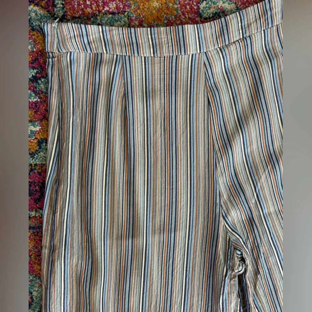 SAMSOE SAMSOE | Women’s Multicolor Striped Elina Side Zip Wide Leg Pants, Size M - Picture 9 of 16